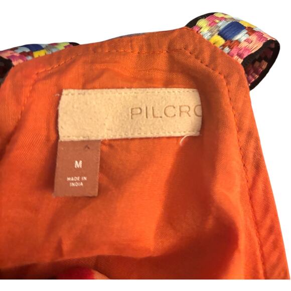 Anthropologie Pilcro Patchwork Abstract Button-Front Peplum Tank Top, Medium - Picture 4 of 4